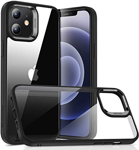 ESR Klar Hybrid Hülle Kompatibel mit iPhone 12 Mini Klar Schwarz Rahmen