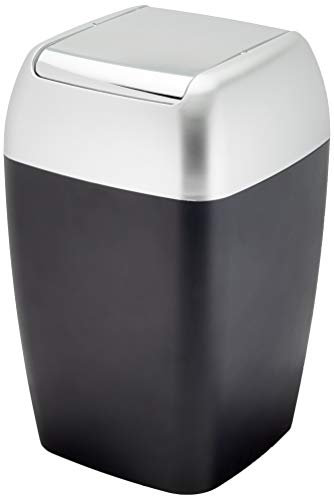 Spirella 1209570, Poubelle rétro 7 l, Noir, Blanc, Standard