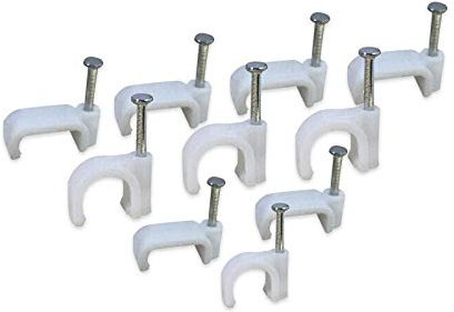 Fixation de fil pince de fil de clou en acier, pince de tuyau en plastique, pince de fil de clou en acier en forme de U, 400 pièces-Rond-16mm