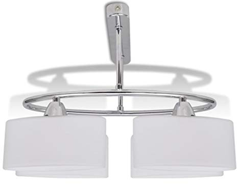 Tidyard Beleuchtung Decken Leuchte Lampe Deckenlampe Kronleuchter 230 V,50 Hz,Deckenleuchte Leuchte aus Metallrahmen+Glasschirme,Sockeltyp: E14,Chromierte Oberfl?Che