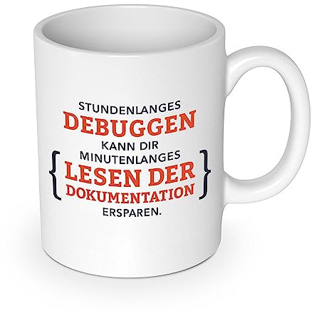 getDigital Stundenlanges Debuggen Kaffeebecher - Lustige Büro Tasse Becher für Computer & Technik Geeks - Keramik 300 ml