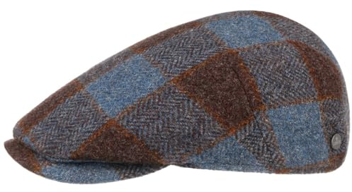 LIERYS Capri Check Virgin Wool Flatcap Karomuster Schirmmütze Herren Made in Italy Herbst Winter