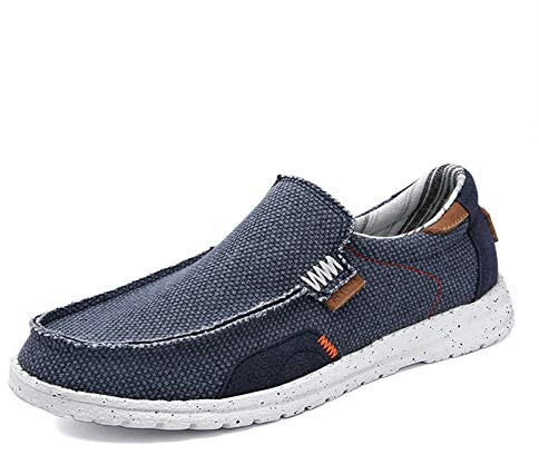 Mocassini Uomo Comfort Leggero Scarpe di Tela per Leggere Casual Scarpe da Ginnastica Piatte Antiscivolo Resistenti all'Usura per Tutti i Giorni