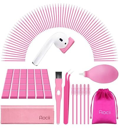 Aocii Cleaner kit for Airpod, Cleaning Putty Compatible with Airpod 3 Airpods pro, Phone Charging Port Cleaning Tool, Pink Cleaner kit for iPhone/Speaker/Earbud, Electronics Cleaner, Gift for Women