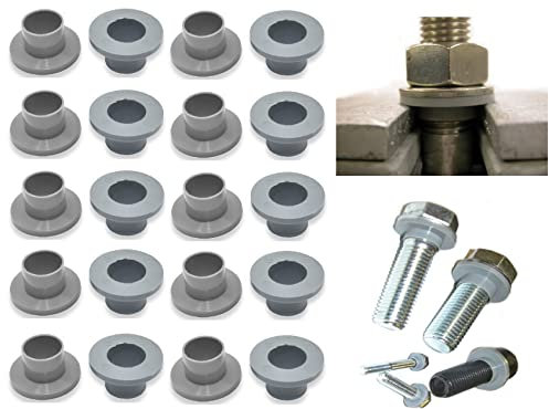 TERF® M12x13.9 mmx10 mmx24 mm, rondella isolante a spalla in nylon grigio M12,ID 12 mm X 13.9 mm Diametro esterno boccola ODx10 mm Lunghezza boccolax24 mm Diametro esterno,Confezione da 5