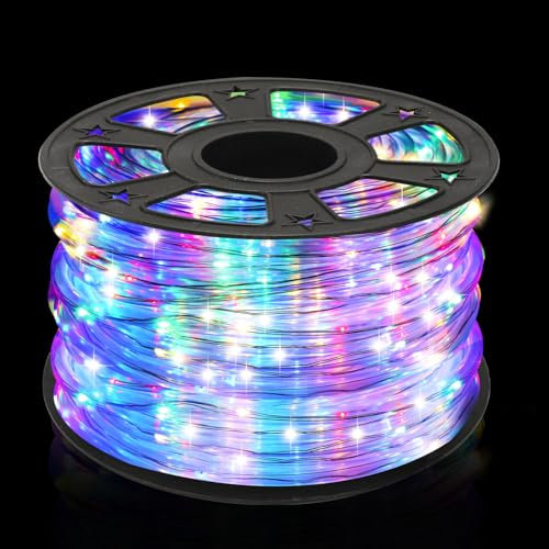 Randaco 20m LED Lichtschlauch, 480 LED Lichterschlauch Außen, IP20 Deko und Beleuchtung LED Schlauch, Schwarz Controller mit Memory-Funktion, für Garten, Party, Hochzeit, Halloween, Bunt