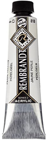 Rembrandt Couleurs acryliques Jaune perle 818 - Tube de 40 ml - Peinture métallisée à corps épais - Haute résistance à la lumière - Qualité artiste