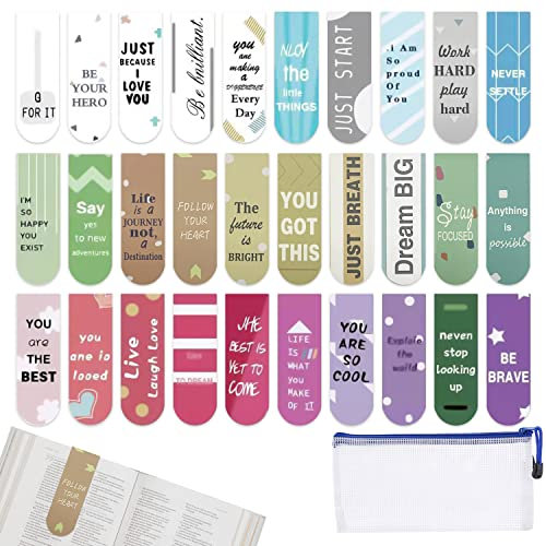 YSDYY 30 Stück motivierende Lesezeichen, magnetische Seitenclip-Marker, geeignet für Lehrer, Studenten, Schulen, Büros, Zuhause