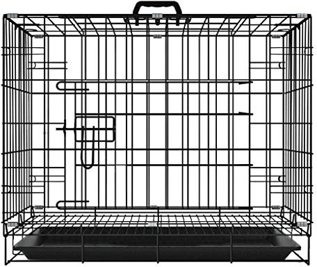 Hundekäfig Zwinger Hundekäfig Katzenkäfig Faltbarer tragbarer Katzenkäfig Haustierkäfig mit seitlicher Platte mit Oberlicht Hundekäfig Schwarz 605042cm Hundekäfig Kit Käfig Zwinger