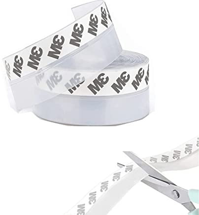 Bande D'étanchéité,35mm x 5m Joint de Portes et fenêtres Auto-adhésif Bande d'Etanchéité en Silicone Bas Joint Strip Porte Coupe-Bise joint de fond de porte Imperméable Coupe-vent Anti-poussière