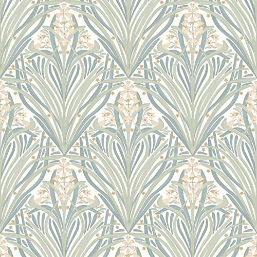 Muriva Elegance Bellflower Wallpaper - Modern Wallpaper for Living Room, Bedroom, Fireplace - Decorative Luxury Wall Paper with Stunning Petals & Leaves (Sage Green & Cream)