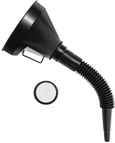 ALI2 Entonnoir Carburant,Entonnoir Huile Moteur,Entonnoir Plastique avec poignée,Entonnoir Filtre,Entonnoir Flexible pour Moto,Voiture,Noir