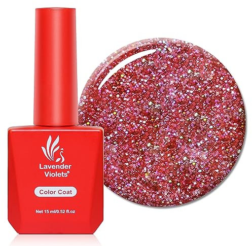 Lavender Violets 15ml Gel Nail Polish Pure Shiny Red Ice Painting Carving Soak Off UV LED Nail Lamp Curing Manicure Pedicure Salon Larger Content Coral A0006
