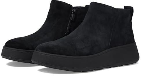 Fitflop F-Mode Suede Flatform Zip Ankle Boots, Stivali Donna, all Black, 39 EU
