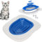 Katzentoiletten Trainingsset, Katzen Toiletten Trainer, Katzen WC-Sitz Toiletten Training System, 38×34cm,Universell Wiederverwendbar, Katzenklo für Toilettensitz, für Alle Toilettensitze(Blau)