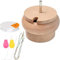 GENCAM Holzperle Spinner, 2 in 1 Perlensets mit Garnspulenaufwickler, Perlen-Spinner aus Holz für Schmuckherstellung, Holzperlenspinner mit 2 Perlennadeln und Einfädelwerkzeug