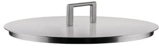 Alessi Convivio DC200/24 - Coperchio di Design, in Acciaio Inossidabile 18/10, con Pomolo in Acciaio e Rivestimento in PVD, 24 cm, Satinato