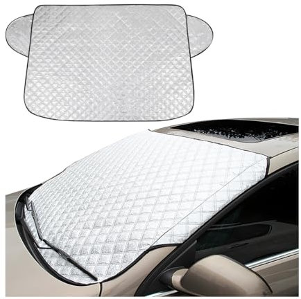 JNNJ Couverture Pare-Brise Voiture, Pare-Soleil pour Pare-Brise Réfléchissant Les UV, Pare-Soleil Anti Givre Neige Protection Repliable, Universelle pour Voiture Anti Givre, Neige, Glace(100x147cm)