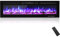 MachenFlame Chimenea eléctrica empotrada con Pantalla táctil de Cristal de Alta definición, Llama LED de 9 Colores, calefacción eléctrica Individual y Mando a Distancia, Negra,152 cm.