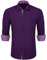 HISDERN Men's Dress Shirts Long Sleeve Classic Business Regular Fit Wedding Work Non Iron Shirt with Pocket Purple 5XL
