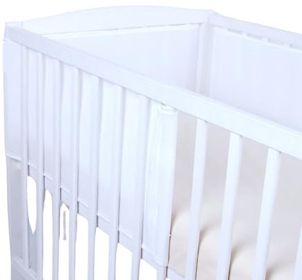 Babylux Nestchen AIR Babybett Bettumrandung Umrandung 3D 150cm 180cm 210cm Atmungsaktiv (Weiß, 1 x 210cm)