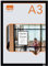 Nobo – Porte-Affiche A3 Mural, avec Cadre d’affichage Clipsable Anodisé, Remplacement des affiches facile et rapide, Autocollant, Cadre Noir, Lot de 2, 1915700