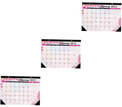 EXCEART 3 Stk Zeitplan 2022 Wandkalender 2021-2022 Memo-kalender Ferienkalender 2021-2022 Familienkalender Webstuhl Für Erwachsene Mini-kalender Büro Doppeltes Offsetpapier Tischset Groß
