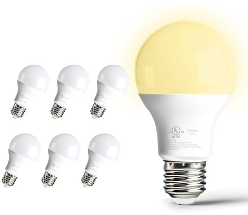 phopollo E27 Screw Led Bulb, Warm White 2700K, 60 Watt Equivalent Screw in Light Bulbs, 9W E27 Edison Screw, Standard Energy Saving Bulb for Lamp, 800Lumen, Non-Dimmable, 220-240v 50hz, 6 Pack