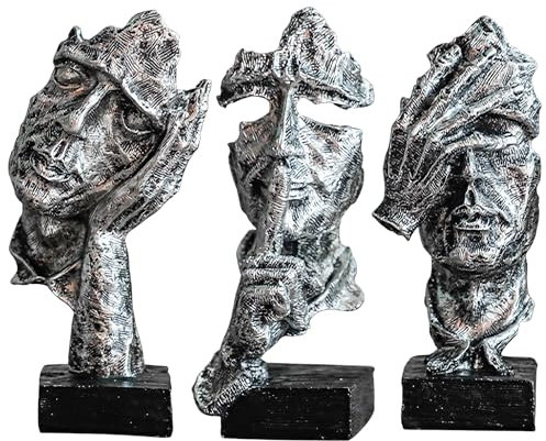 XYQXYQ 3 Stück Denker,3 Sets von Abstrakten Kunstskulpturen mit Dekorationsfiguren, Moderne Heimdekoration, Schreibtischdekoration, Moderne Dekorationsfiguren, Regaldekoration