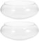 Yardwe 2pcs Round Fish Tank for Desk Decor Unbreakable Small Aquarium Bowl Capacity for Home Office and Garden Use