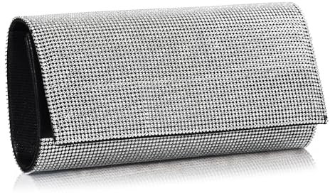 Michelle Moon Handtasche Damen Klein Elegant mit Glitzer | Abendtasche Schwarz | Clutch Schwarz für Hochzeit, Party und besondere Anlässe | Handtasche Damen Schwarz mit abnehmbarer Schulterkette
