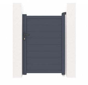 Casanoov Portillon EIGER 1x1,40m Aluminium Gris Anthracite – Design Plein Élégant et Moderne – Robuste Inoxydable Résistant Intempéries – Montage Facile Clôture Jardin Sécurisée Intimité 100x143cm