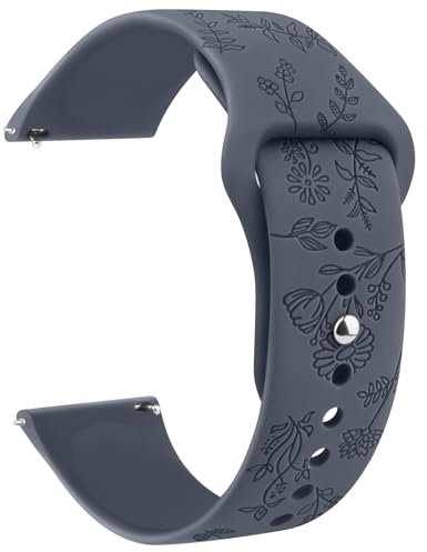 AK für Amazfit GTR 3 / Amazfit Balance Armband Damen Herren, 22mm Gravierte Blumenmuster Uhrenarmband Silikon Ersatzarmbänder für Amazfit GTR 3 Pro/GTR 4/ GTR 2e/ GTR 47mm