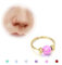 BodyBonita Anneaux de nez fins en opale - 24G Bijoux de piercing de nez en acier chirurgical 316L Opale rose 7 mm Or