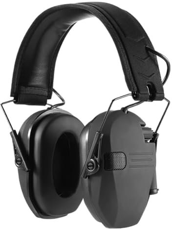 Breeshy Kopfhörer mit Geräuschunterdrückung, Elektronischer Gehörschutz, Ohrenschützer, Noise Cancelling-Kopfhörer, Feldausrüstung, Schwarz