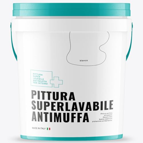 FORTUNATO Pittura Acrilica Ultra Opaca Super Coprente Lavabile Antimuffa Protezione Bianca Alta Qualità Made in Italy (Litri 4)