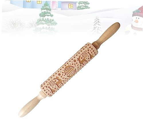 ABOOFAN Rouleau À Pâtisserie De Noël en Bois Antiadhésif Accessoire De Cuisine