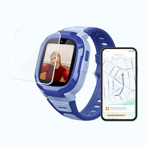 Mibro P6 smartwatch für Kinder mit GPS und Telefon Uhr schrittzähler Kinder Tracker HD-Video,2ATM wasserdichte (Blau)