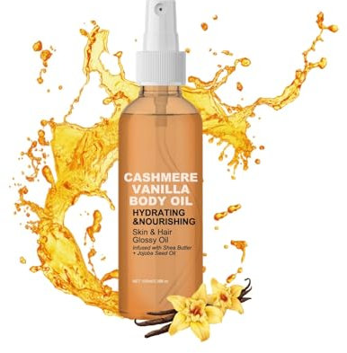 Vanille-Kaschmir-Körperöl, Sheabutter mit Jojobaöl für trockene Haut und Haare, Vanille-Lotion-Nebelspray für die Haut, feuchtigkeitsspendendes Vanille-Körperöl für alle Hauttypen (1pc, 100ml)