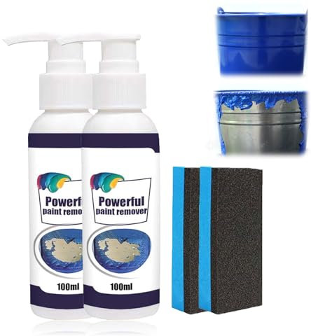 Lot de 2 décapants de peinture haute efficacité, aérosol, décapant de peinture et décapant de vernis, décapant multi-surfaces pour bois, métal et béton