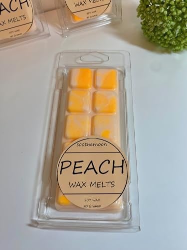Duftwachs für Duftlampe, Duftwachsriegel Pfirsich Peach,sommerlicher frischer Duft nach Pfirsichen, Raumdüfte Duftwachswürfel, Sojawachs Wax Melt, Raumduft, für Kerzen Wärmer, Wachsschmelzgerät