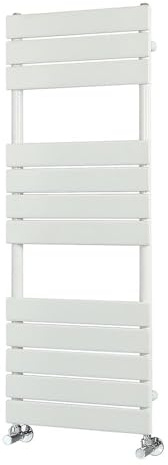 Milano Lustro White Flat Panel Heated Towel Rail - 1200mm x 450mm