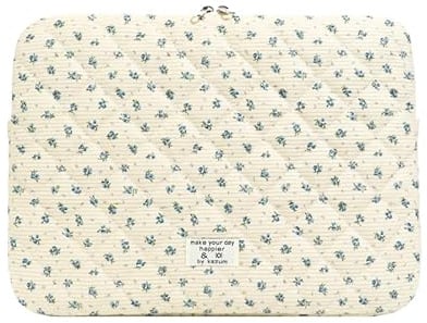 TIAASTAP Blümchen Laptop Sleeve, Weiches Cord Laptop Hülle für 11/13/15 Zoll MacBook Air, iPad, Laptops, Stylisches iPad Tasche Case für Damen