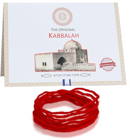 SHIEAGLELD Bracciale Kabbalah Corda Rossa, Braccialetto Rosso Originale della Kabbalah Israeliana da 1.5M, Braccialetto Fortunato Sulla Tomba di Rachel con Istruzioni e Certificato di Autenticità