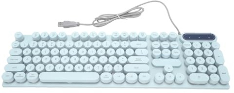 Jelquix Gaming Keyboard Ergonomic Backlit Multimedia Keys for Laptop Desktop, USB 104 Keycaps Wired Keyboard for Copywriters, Editors (Blue)
