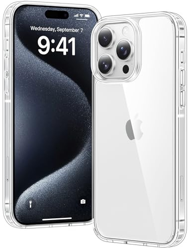 Voyahülle Hülle für iPhone 15 Pro Max Hülle, Anti-Vergilbung Transparent Handyhülle Stoßfest Schutzhülle, Premium Kratzfeste Case für iPhone 15 Pro Max -Durchsichtig