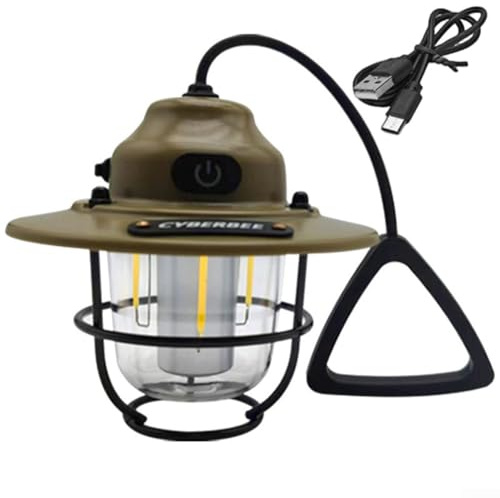 Lanterne de tente d'extérieur – Lampe de camping LED rechargeable avec luminosité réglable, IPX4 résistant à la pluie, portable pour camping, randonnée et décoration de jardin (Kachi)