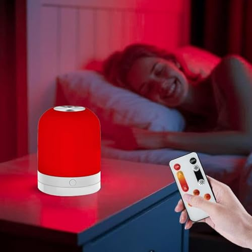 CHENRI Red Light Sleep, Red Light Night Light Lamp for Sleep - Zero Blue Lights, Rotlicht-Nachtlicht für Schlaf mit Fernbedienung, Timer & 2 Leuchtmodi, Rotlichtlampe für Schlafzimmer Erwachsene