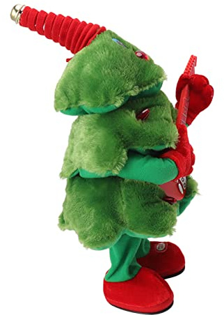 Naroote Jouet en Peluche électrique pour Arbre de Noël, Jouet Doux Mignon Dansant et Chantant pour Enfants 20x18x41cm (Arbre de Noël de Guitare)