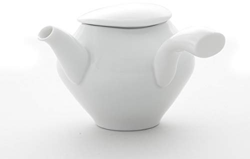 ceramic japan Japanische Kyusu, Grünteekanne Sò-Sò, Porzellan, 0.4 Liter, 360 ml, Weiß, Gebürstet, 16,5 x 15 cm, H 9,5 cm, ohne Deckel, Porzellan, Teekanne